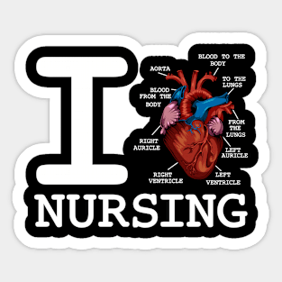 Nurse - I Love Nursing - Anatomy Heart Sticker